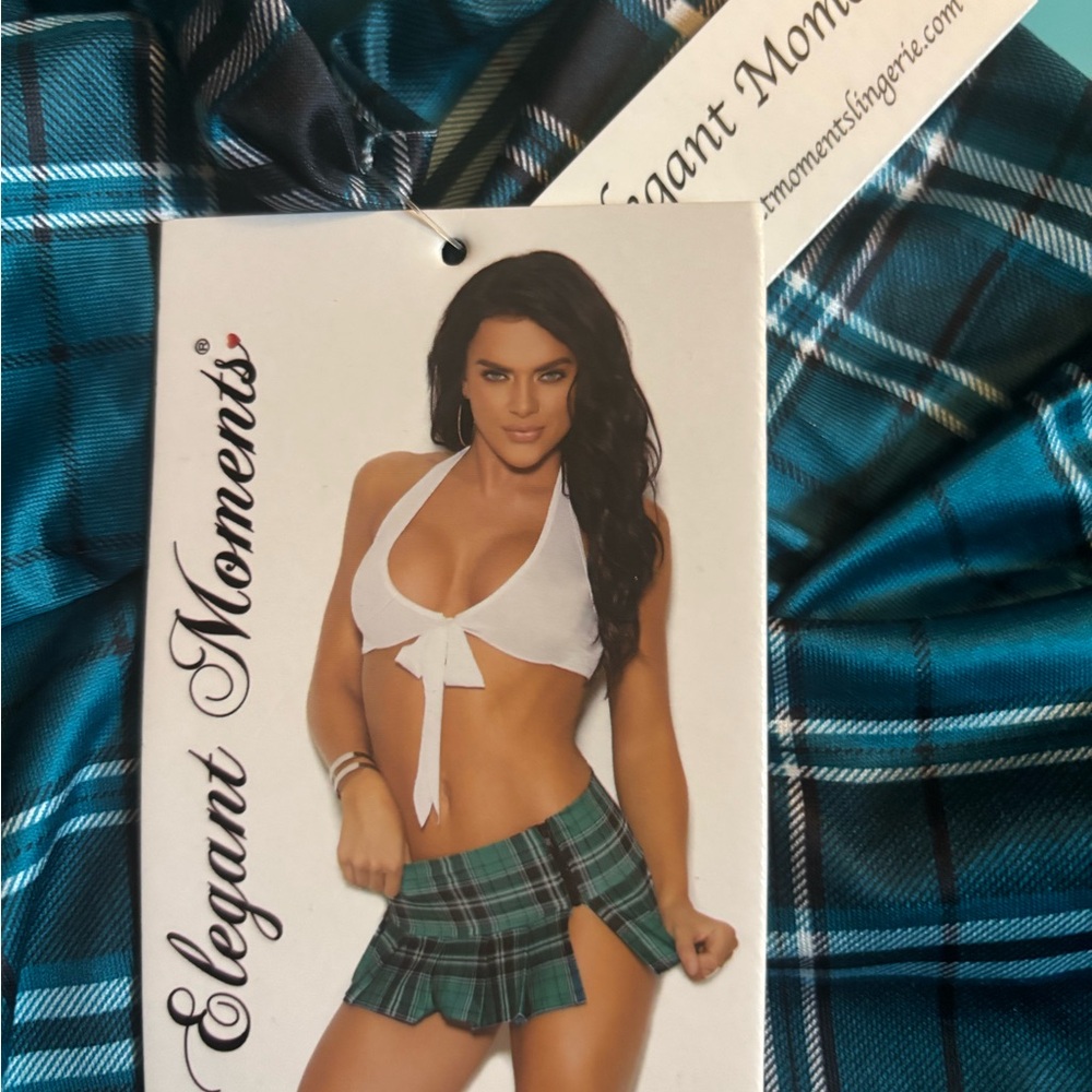 Sexy schoolgirl skirt and tie top from Elegant Moments.  New with tags!